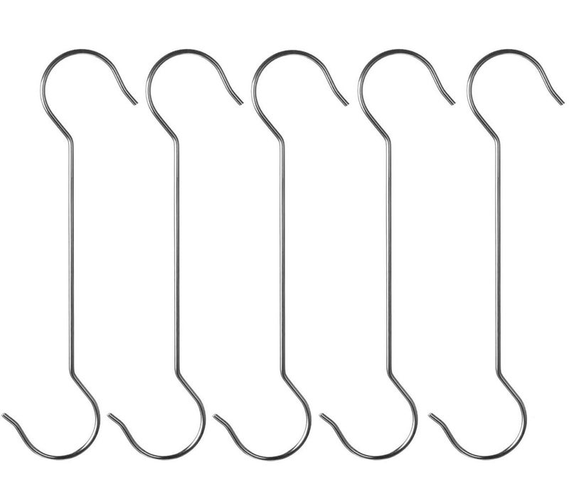 Maydahui 5 PCS Extra Long 16 inch S Shaped Hooks Stainless Steel Large Size Silver Hanger for Bird Feeder Plant Hanger Tree Branch Hook Clothes Outdoor Lights - Image 1